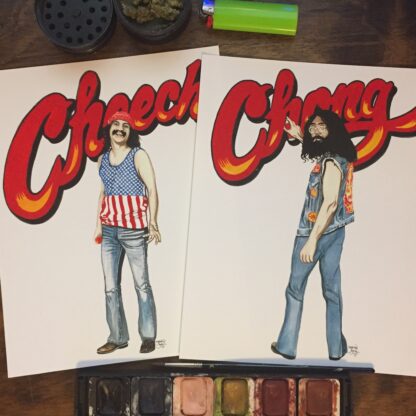 Chechen and Chong watercolor prints set of 2 11”x14” prints