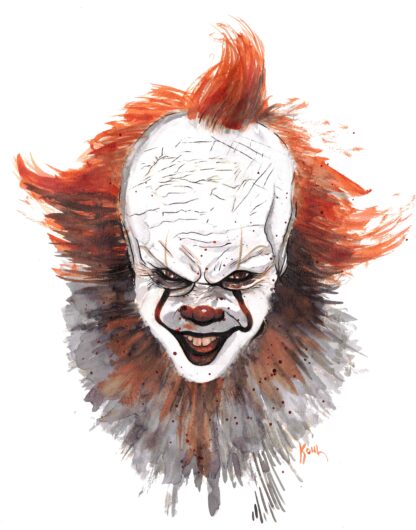 Pennywise original watercolor print 11”x14”