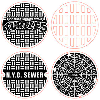 Manhole Coaster Set SVG file