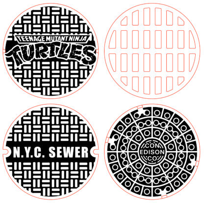 Manhole Coaster Set SVG file