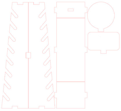 Finger Board Floor Display SVG file for laser cutting