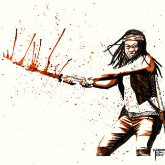 Michonne Walking Dead watercolor print 11”x14”